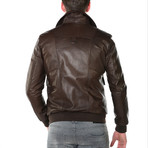 Grayson Leather Coat // Brown (Euro: 56)