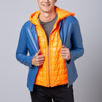 Watson Leather Jacket + Vest // Blue + Orange (Euro: 54)