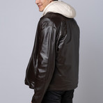 Kenzo Leather Jacket + Vest // Brown + White (Euro: 58)