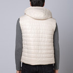 Kenzo Leather Jacket + Vest // Brown + White (Euro: 48)