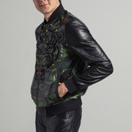 Mason Leather Jacket // Black + Green (Euro: 52)