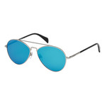 Diesel Unisex Dl0193-17X Sunglasses // Matte Palladium + Blue Mirror