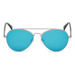 Diesel Unisex Dl0193-17X Sunglasses // Matte Palladium + Blue Mirror