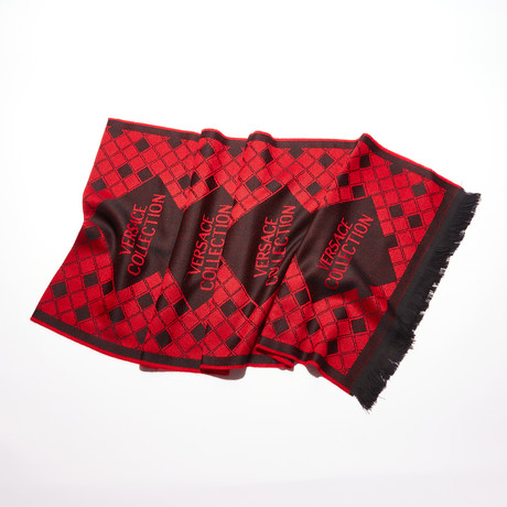 Modena Knit Scarf // Black + Red