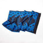 Parma Knit Scarf // Black + Royal Blue