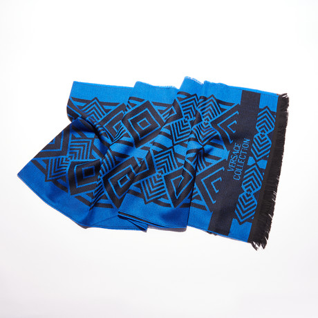 Cagliari Knit Scarf // Black + Royal Blue