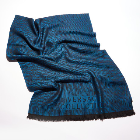 Foggia Knit Scarf // Black + Blue