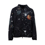 Galaxy Print Windbreaker // Navy Blue (Euro: 44)