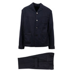 Pinstripe 4-Button Suit // Navy Blue (Euro: 46)