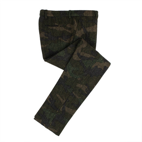 Herringbone Camo Wool Pants // Green (Euro: 44)