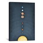 Solar System on Blue II (18"W x 26"H x 0.75"D)