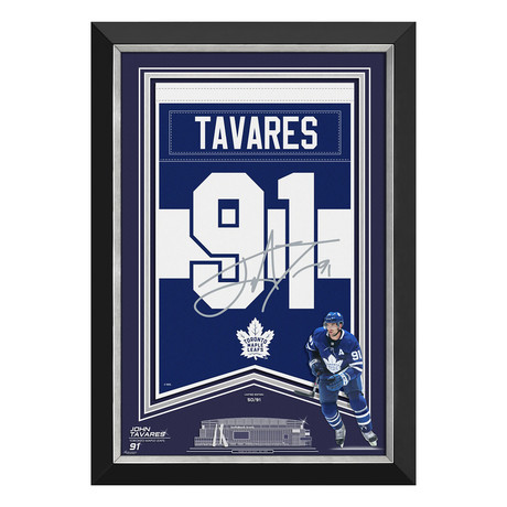 John Tavares Facsimile Signed + Framed Toronto Maple Leafs Arena Banner // Limited Edition