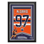 Connor McDavid Facsimile Signed + Framed Edmonton Oilers Arena Banner // Limited Edition