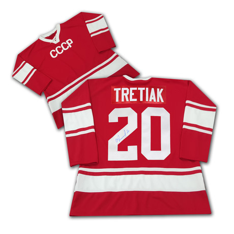 Vladislav Tretiak Autographed Red CCCP Jersey