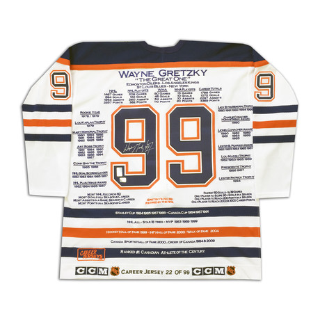 Wayne Gretzky // Edmonton Oilers // Signed White Career Jersey // LTD /99