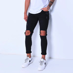 Knee Out Ripped Jeans II // Black (36WX36L)