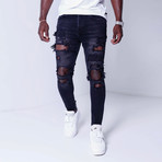 Knee Out Ripped Jeans I // Black (30WX30L)