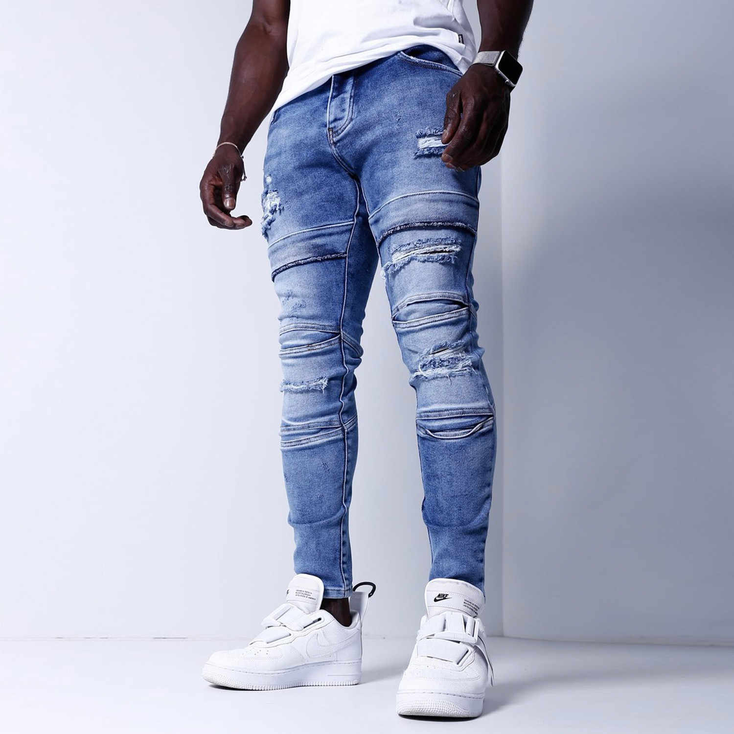 Ripped + Repaired Washed Jeans // Blue (30WX30L) - 2Y Premium by Sernes ...