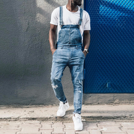 Distressed Overalls // Blue (29WX29L)