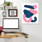 Navy Pink Abstract Shapes (5"H x 7"W x 1"D)