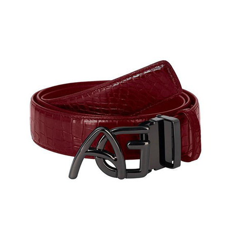 Andre Giroud // Exotic Alligator Belts // Burgundy (Black Buckle)