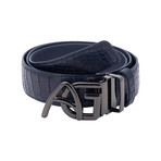 Andre Giroud // Exotic Alligator Belt // Navy Blue (Black Buckle)