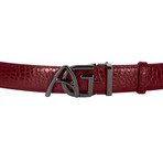 Andre Giroud // Exotic Alligator Belts // Burgundy (Black Buckle)