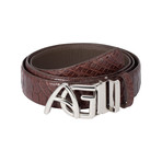 Andre Giroud // Exotic Alligator Belt // Kango Brown (Black Buckle)