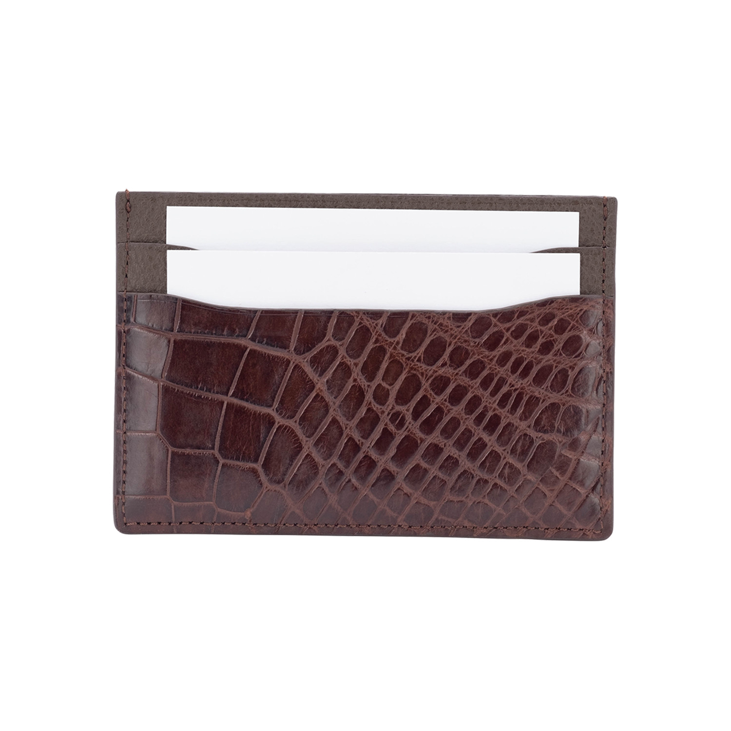 Exotic Alligator Card Holder // Kango Brown - Andre Giroud - Touch of ...