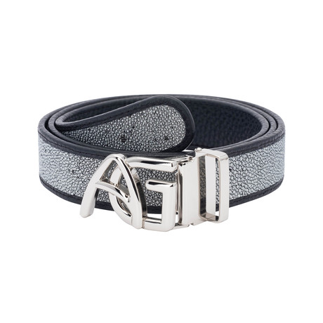 Exotic Stingray Belt // Silver + Silver Buckle