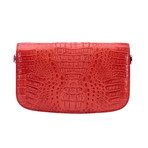 Exotic Alligator Clutch Bag // Red