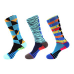 Brick Stripe Athletic Socks I // Multicolor // Pack of 3