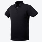 Commute // Synchknit Short Sleeve Polo Shirt // Black (S)