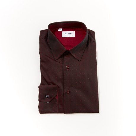 Andrew Tailored Fit Long Sleeve Dress Shirt // Burgundy (US: 14.5R)