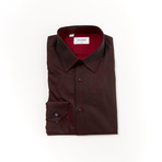 Andrew Tailored Fit Long Sleeve Dress Shirt // Burgundy (US: 17.5R)