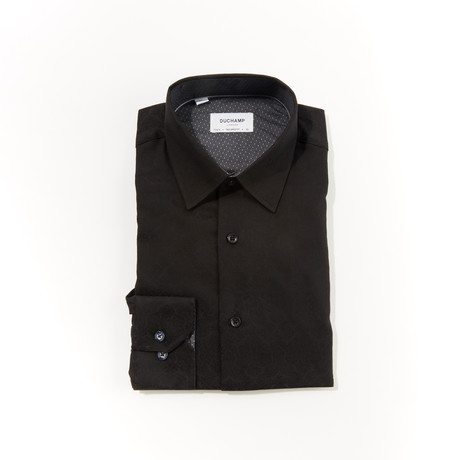 Steven Tailored Fit Long Sleeve Dress Shirt // Black (US: 14.5R)