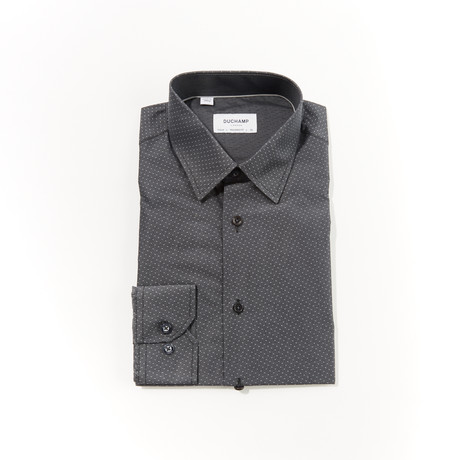 Evan Tailored Fit Long Sleeve Dress Shirt // Charcoal (US: 14.5R)