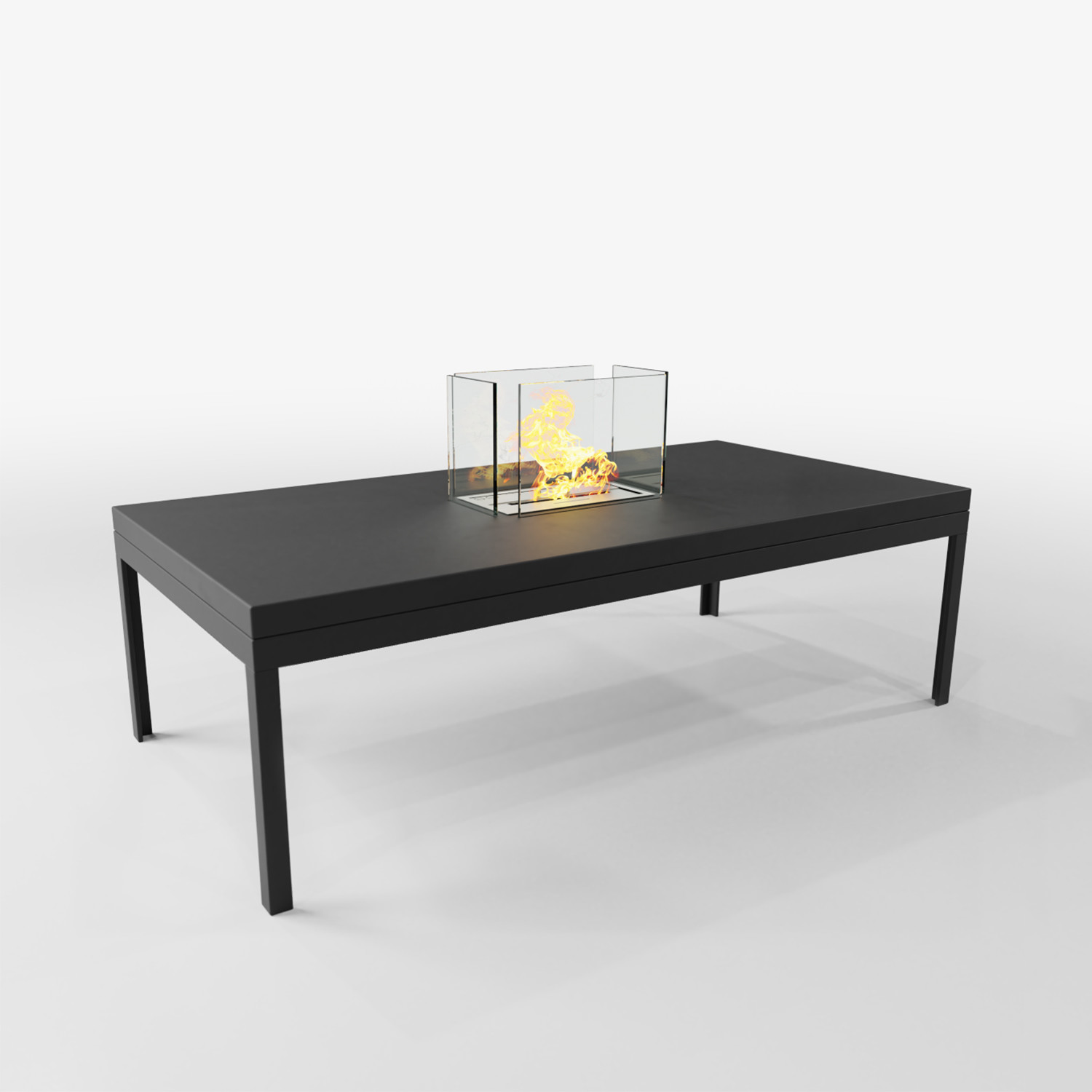 Modern Fireplace Coffee Table (Matte Black) - Northern ...