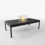 Modern Fireplace Coffee Table (Matte Black)