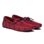 Braided Lace Loafer // Deep Red + Navy (US: 9.5)