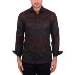 Gradient Tropical Palms Long Sleeve Shirt // Brown + Black (L)