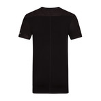 Suede Zip T-Shirt // Black (XL)