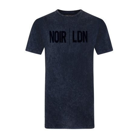 Statement Acid Non-Distressed T-Shirt // Acid Navy Blue (S)