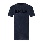 Statement Acid Non-Distressed T-Shirt // Acid Navy Blue (L)