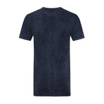 Statement Acid Non-Distressed T-Shirt // Acid Navy Blue (L)