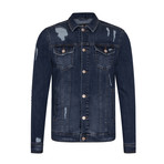 Distressed Denim Jacket // Blue (M)