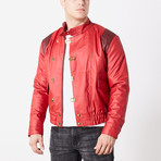 Akira Leather Moto Jacket // Red (XL)
