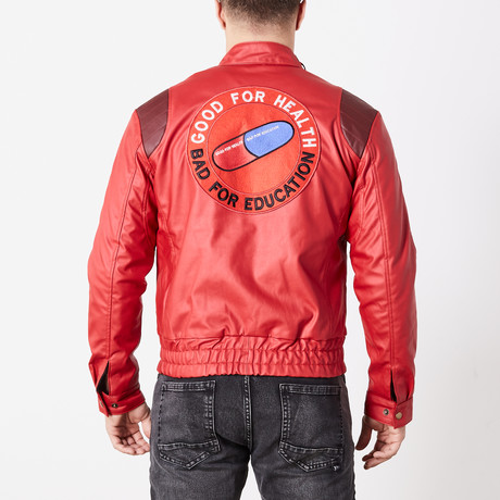 Akira Leather Moto Jacket // Red (XS)