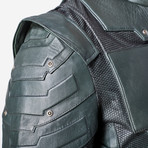 Green Arrow Hooded Leather Jacket // Green (M)