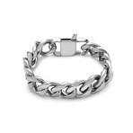 Cuban Link Stainless Steel Bracelet // 15mm // Silver